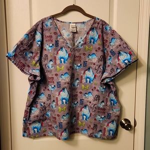 Plus size Scrub Top 3X  Eeyore design